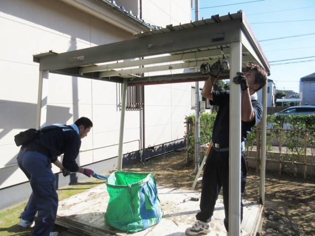 天井や壁の解体後