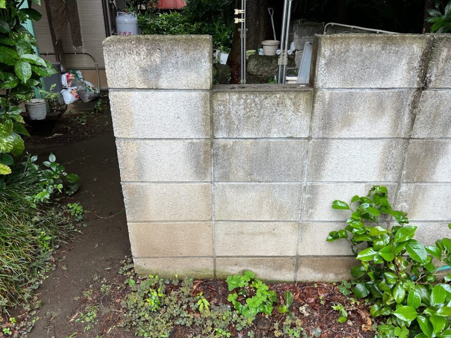 コンクリートブロック塀の切断